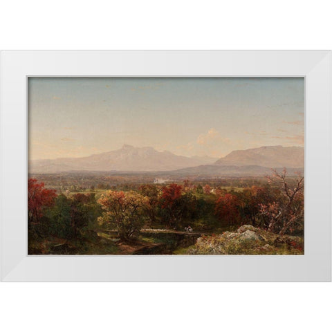An October Day in the White Mountains White Modern Wood Framed Art Print by Kensett, John Frederick