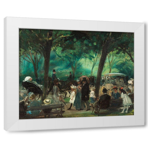 The Drive Central Park White Modern Wood Framed Art Print by Glackens, William