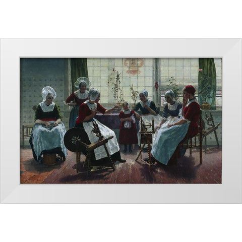 The Ghost Story White Modern Wood Framed Art Print by McEwen, Walter