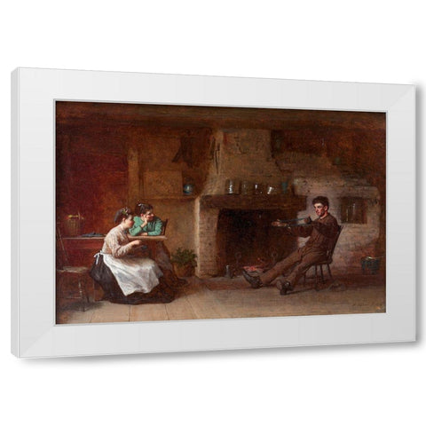 Winding Yarn Interior of a Nantucket Kitchen White Modern Wood Framed Art Print by Johnson, Eastman