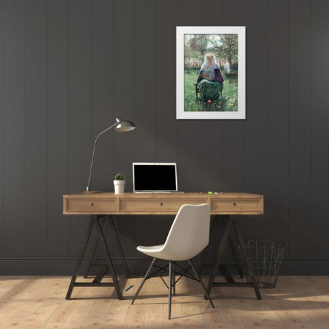 The Blessed Mother White Modern Wood Framed Art Print by Hitchcock, George