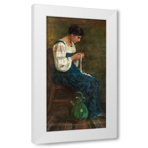 Capri Lace Maker White Modern Wood Framed Art Print by Butler, George B