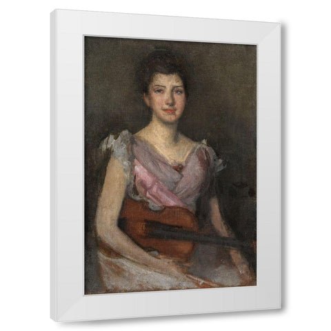 The Violin Player White Modern Wood Framed Art Print by Whistler, James McNeill