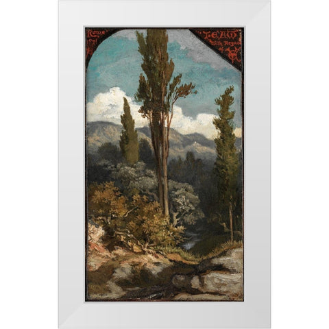 Three Trees Italy White Modern Wood Framed Art Print by Vedder, Elihu