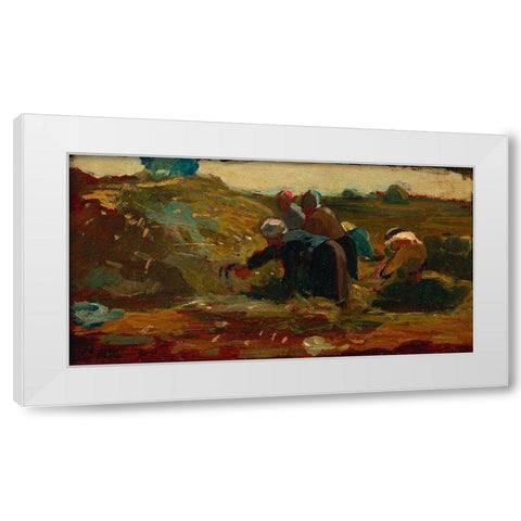Women Working in a Field White Modern Wood Framed Art Print by Homer, Winslow