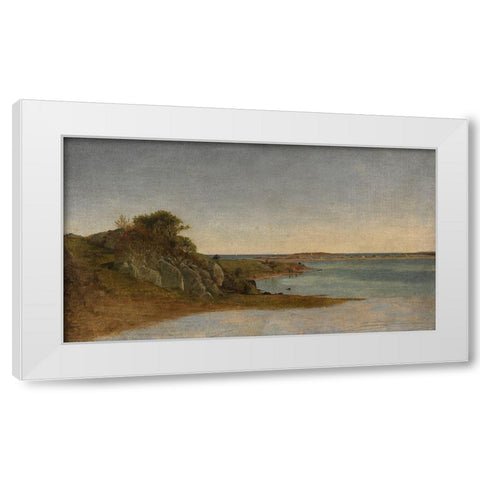 View near Newport White Modern Wood Framed Art Print by Kensett, John Frederick