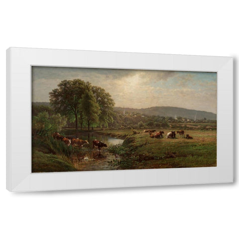 Morning in New England White Modern Wood Framed Art Print by Hart, James McDougal