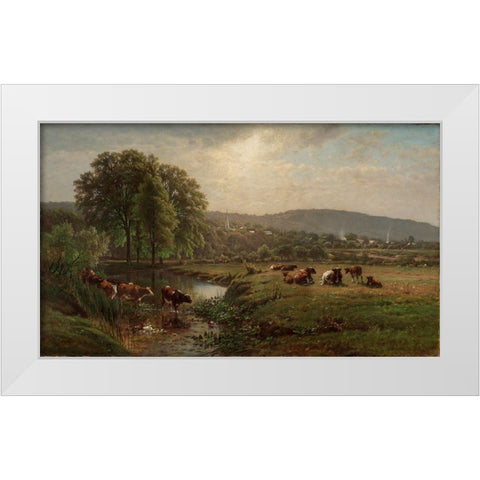 Morning in New England White Modern Wood Framed Art Print by Hart, James McDougal