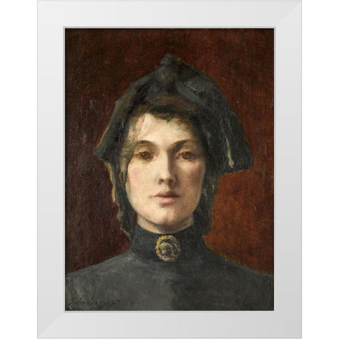 Head of a Girl White Modern Wood Framed Art Print by America, Early 20th Century