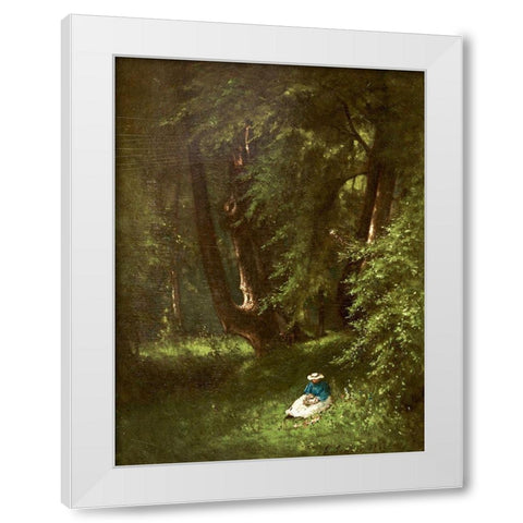 The Wood Chopper White Modern Wood Framed Art Print by Inness, George