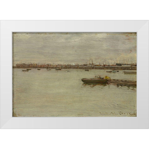 Seascape White Modern Wood Framed Art Print by Ranger, Henry Ward