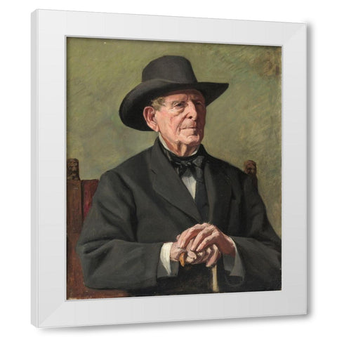 Portrait of an Old Sea Captain White Modern Wood Framed Art Print by Isham, Samuel