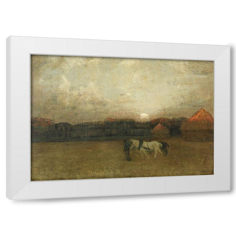 The Stubble Field White Modern Wood Framed Art Print by Dearth, Henry Golden