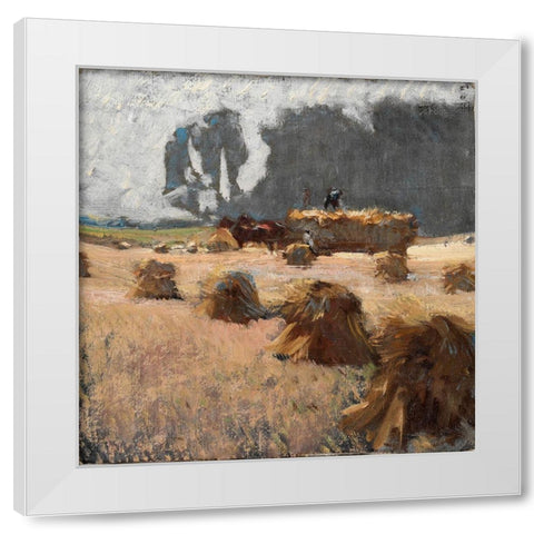 Harvest Time White Modern Wood Framed Art Print by Keller, Henry