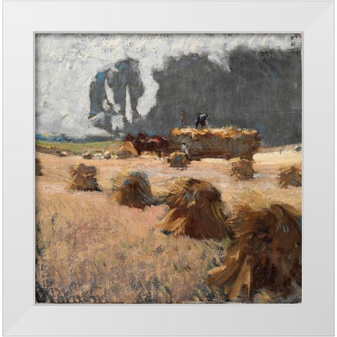 Harvest Time White Modern Wood Framed Art Print by Keller, Henry