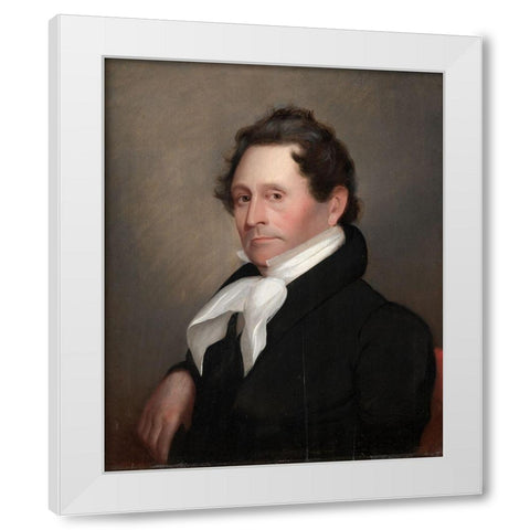 Senator Thomas Hart Benton White Modern Wood Framed Art Print by Jouett, Matthew Harris