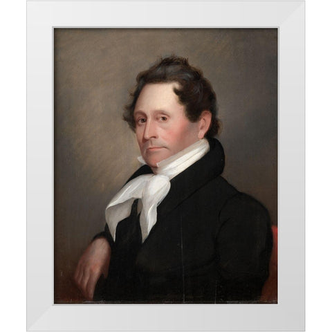 Senator Thomas Hart Benton White Modern Wood Framed Art Print by Jouett, Matthew Harris