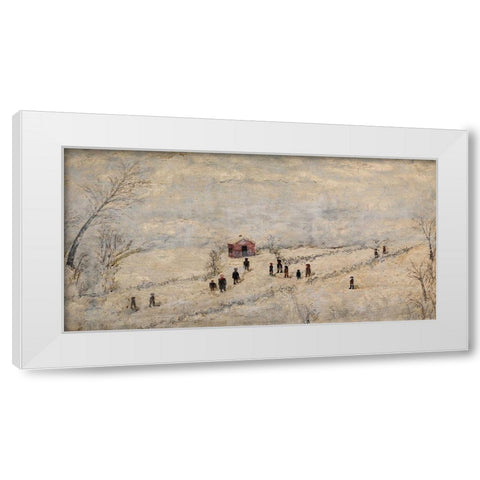 Snow Scene White Modern Wood Framed Art Print by Case, Frank E