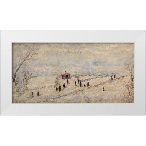 Snow Scene White Modern Wood Framed Art Print by Case, Frank E