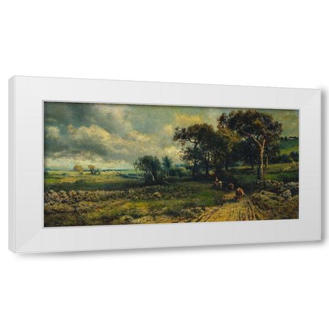 Fleecy Clouds White Modern Wood Framed Art Print by Inness, imitator ofÂ George