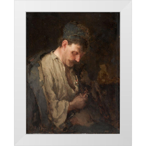 Portrait of a Man White Modern Wood Framed Art Print by Bohm, Max