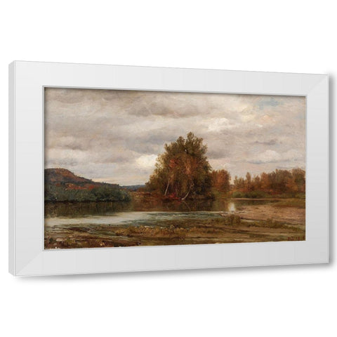 Gray Day on the Esopus White Modern Wood Framed Art Print by Cropsey, Jasper F