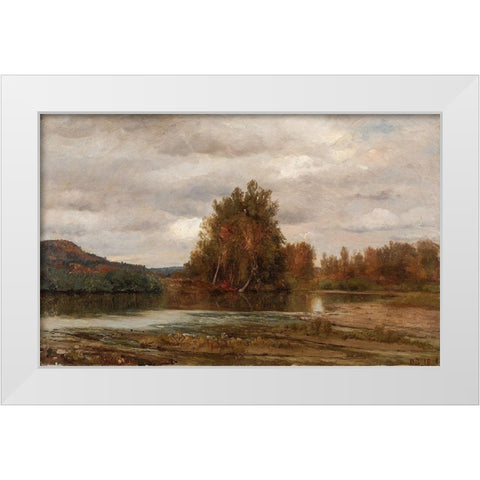 Gray Day on the Esopus White Modern Wood Framed Art Print by Cropsey, Jasper F