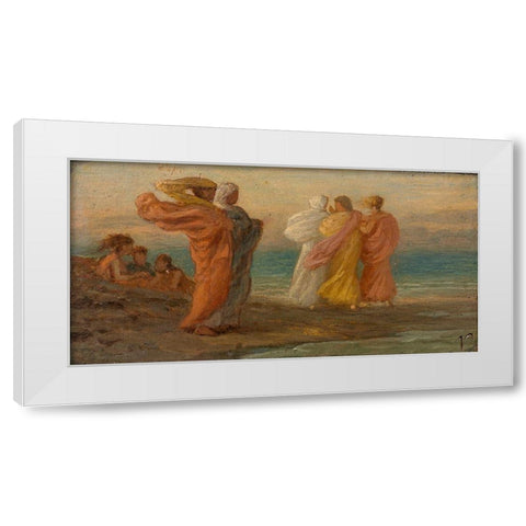 The Music Party White Modern Wood Framed Art Print by Vedder, Elihu