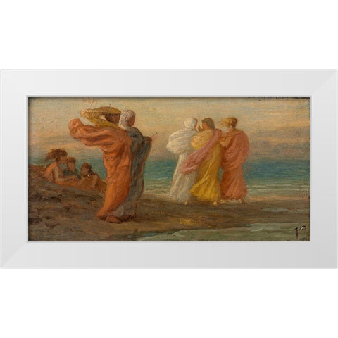 The Music Party White Modern Wood Framed Art Print by Vedder, Elihu