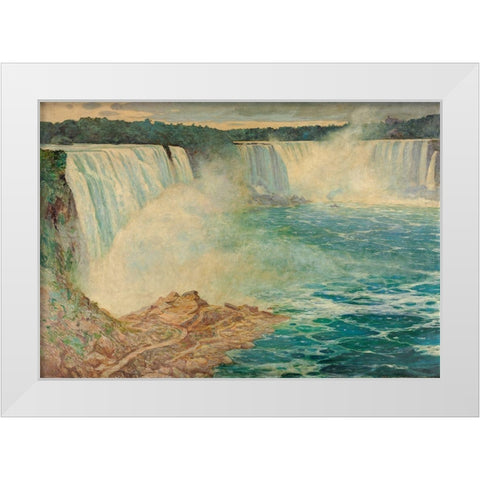 Niagara Falls White Modern Wood Framed Art Print by Satra, August