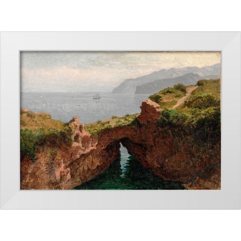 Natural Arch Capri White Modern Wood Framed Art Print by Haseltine, William Stanley