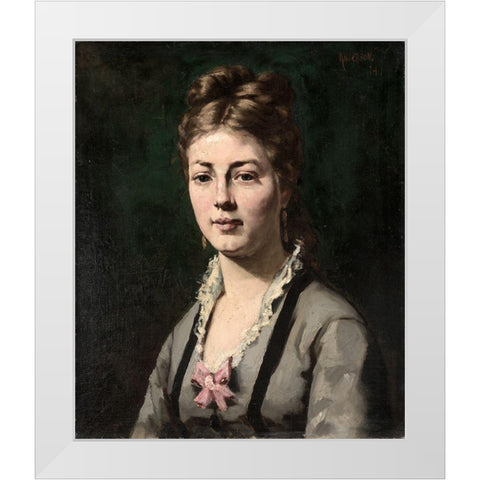 Portrait of a Woman White Modern Wood Framed Art Print by Anderson, Abraham Archibald