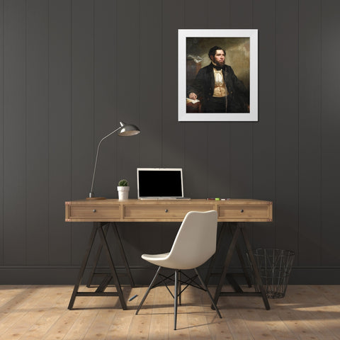 Frederic W Lincoln Jr White Modern Wood Framed Art Print by Young, James Harvey