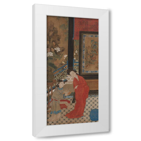 Yang Guifei Leaving the Bath White Modern Wood Framed Art Print by dynasty, China Qing