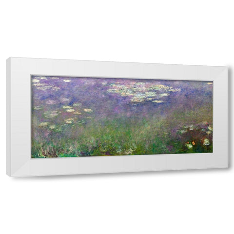 Water Lilies Agapanthus White Modern Wood Framed Art Print by Monet, Claude