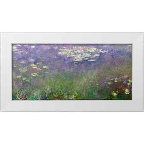 Water Lilies Agapanthus White Modern Wood Framed Art Print by Monet, Claude