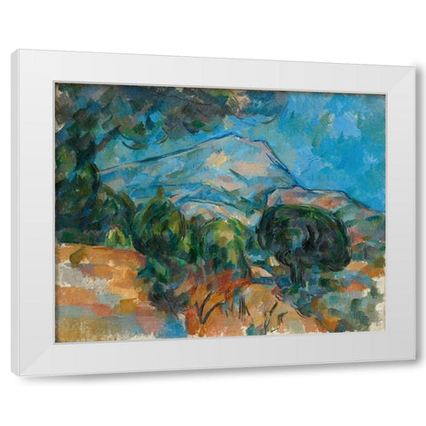 Mount Sainte Victoire White Modern Wood Framed Art Print by Cezanne, Paul