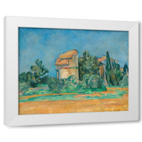 The Pigeon Tower at Bellevue White Modern Wood Framed Art Print by Cezanne, Paul