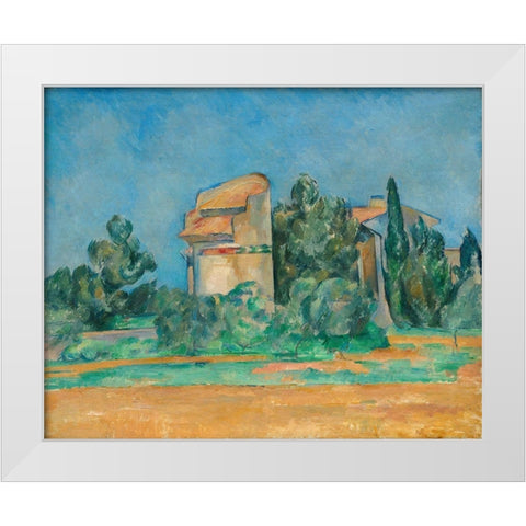 The Pigeon Tower at Bellevue White Modern Wood Framed Art Print by Cezanne, Paul