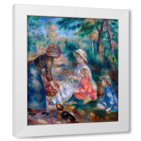 The Apple Seller White Modern Wood Framed Art Print by Renoir, Pierre-Auguste