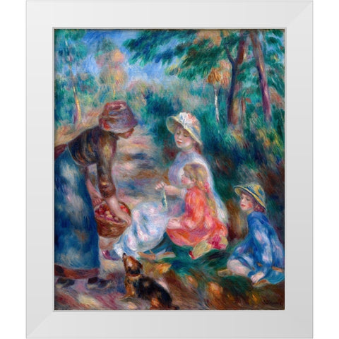 The Apple Seller White Modern Wood Framed Art Print by Renoir, Pierre-Auguste
