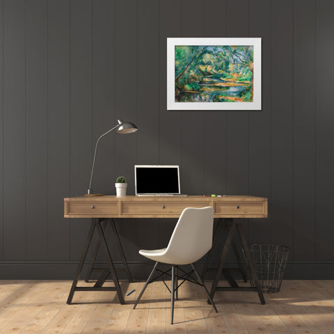 The Brook White Modern Wood Framed Art Print by Cezanne, Paul