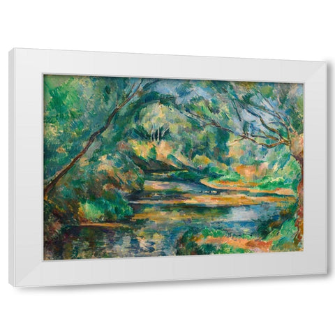 The Brook White Modern Wood Framed Art Print by Cezanne, Paul