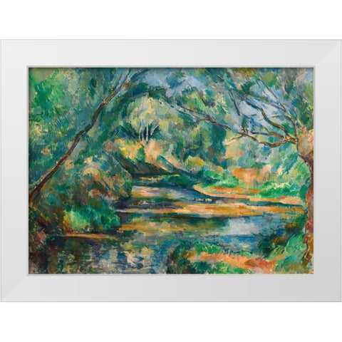 The Brook White Modern Wood Framed Art Print by Cezanne, Paul