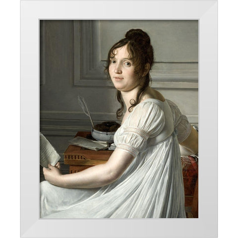 Sophie Crouzet White Modern Wood Framed Art Print by Hersent, Louis