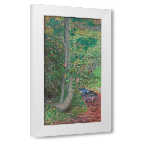 Pine Tree White Modern Wood Framed Art Print by Segantini, Giovanni