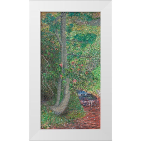 Pine Tree White Modern Wood Framed Art Print by Segantini, Giovanni
