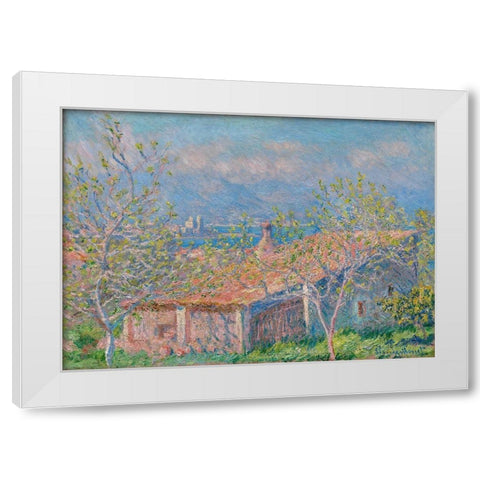 Gardeners House at Antibes White Modern Wood Framed Art Print by Monet, Claude