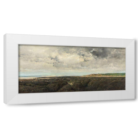 Villerville Seen from Le Ratier White Modern Wood Framed Art Print by Daubigny, Charles Francois
