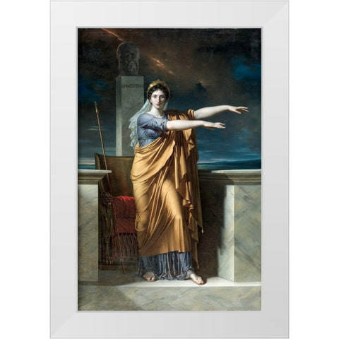 Polyhymnia, Muse of Eloquence White Modern Wood Framed Art Print by Meynier, Charles